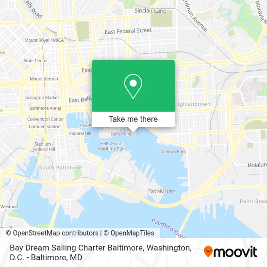 Bay Dream Sailing Charter Baltimore map