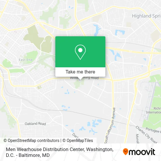 Men Wearhouse Distribution Center map