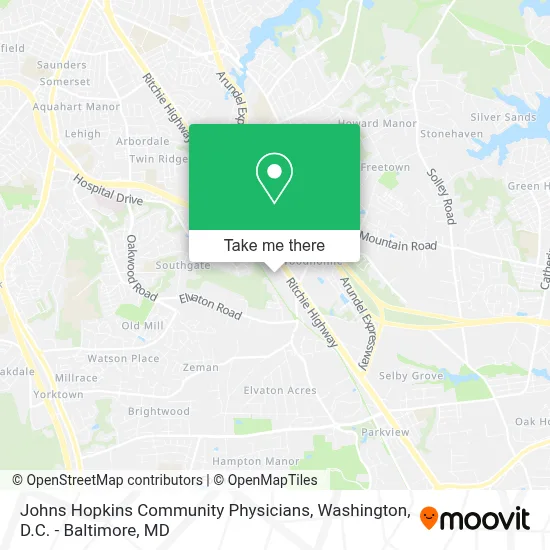 Johns Hopkins Community Physicians map