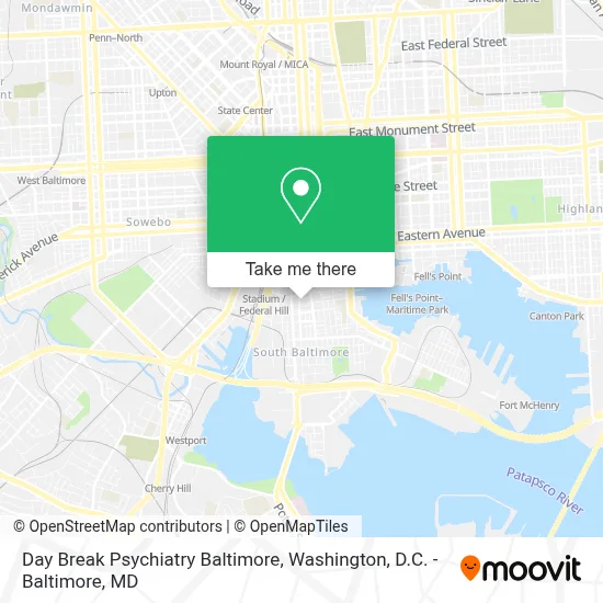 Day Break Psychiatry Baltimore map