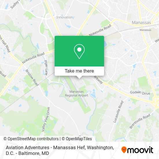 Aviation Adventures - Manassas Hef map