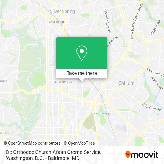 Dc Orthodox Church Afaan Oromo Service map