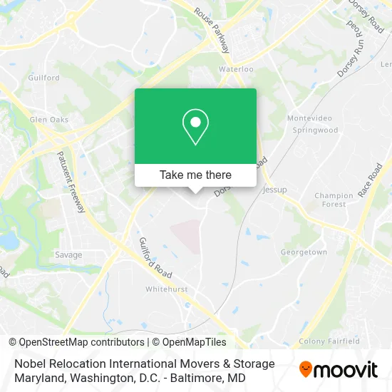 Nobel Relocation International Movers & Storage Maryland map
