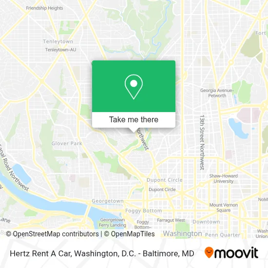 Hertz Rent A Car map