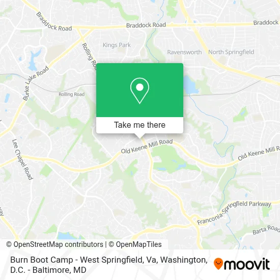 Burn Boot Camp - West Springfield, Va map