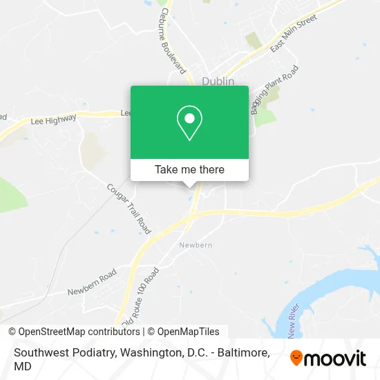 Southwest Podiatry map