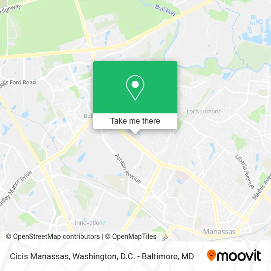 Cicis Manassas map