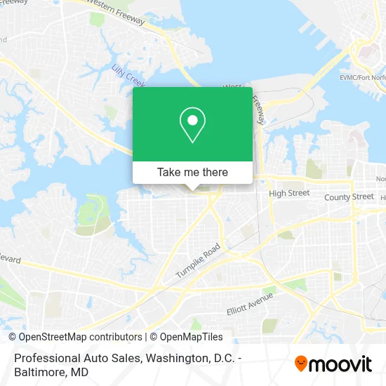 Professional Auto Sales map