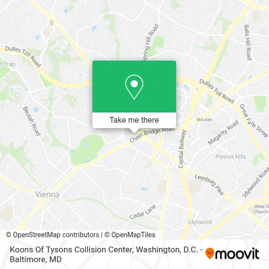 Koons Of Tysons Collision Center map