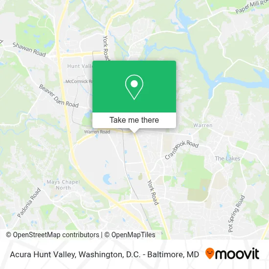 Acura Hunt Valley map