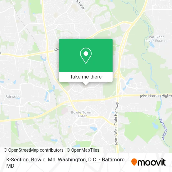 K-Section, Bowie, Md map
