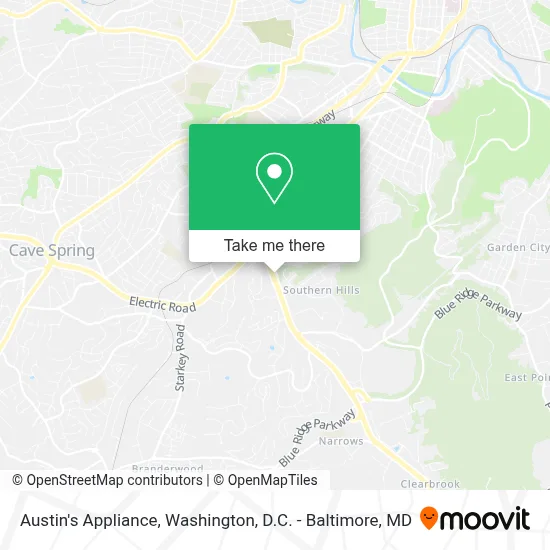 Austin's Appliance map