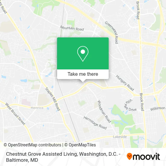 Chestnut Grove Assisted Living map