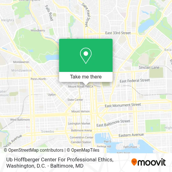 Ub Hoffberger Center For Professional Ethics map