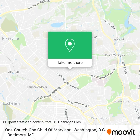 One Church One Child Of Maryland map