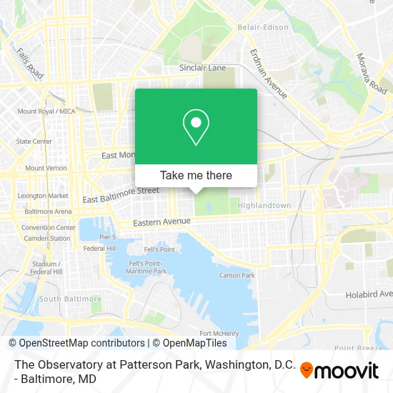 The Observatory at Patterson Park map