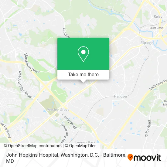 John Hopkins Hospital map