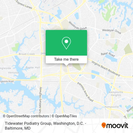 Tidewater Podiatry Group map