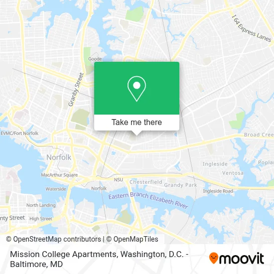 Mission College Apartments map