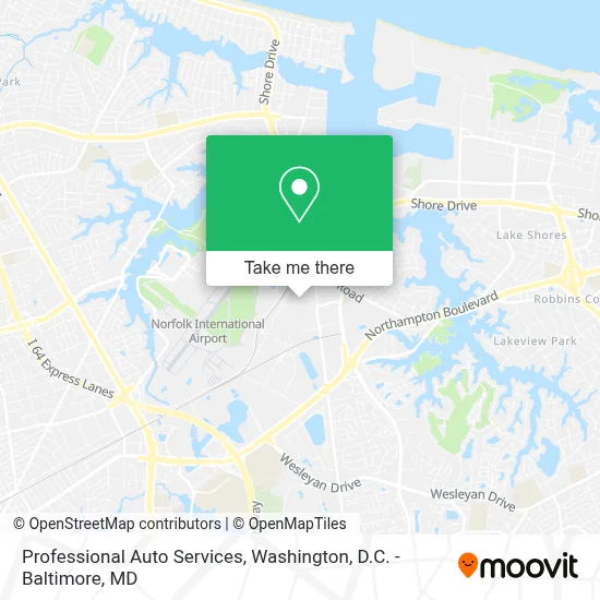 Professional Auto Services map