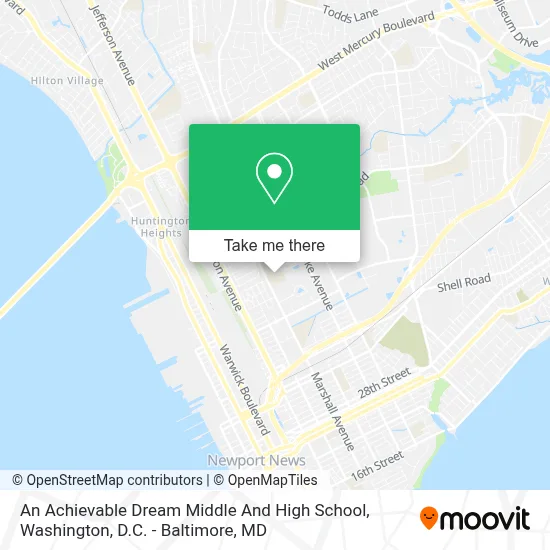 An Achievable Dream Middle And High School map