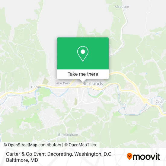 Carter & Co Event Decorating map