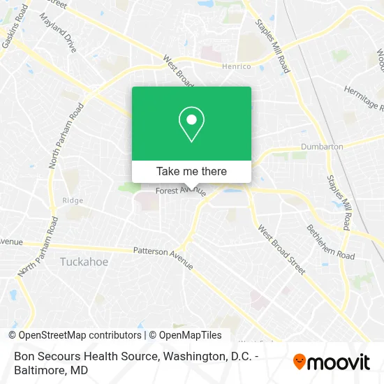 Bon Secours Health Source map