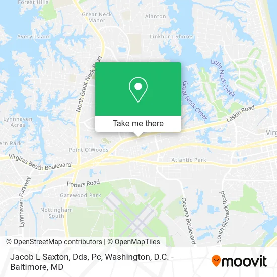 Jacob L Saxton, Dds, Pc map
