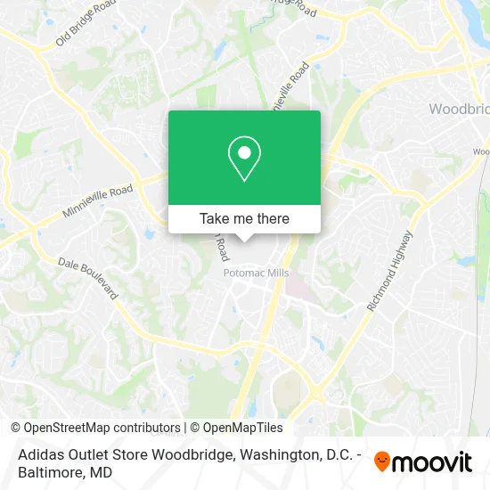 Adidas Outlet Store Woodbridge map