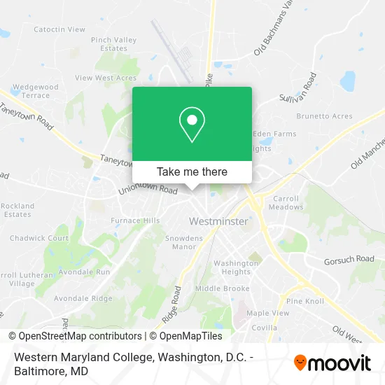 Western Maryland College map