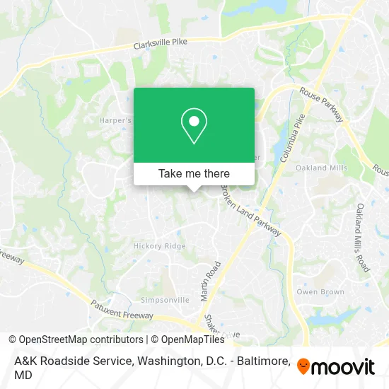 A&K Roadside Service map