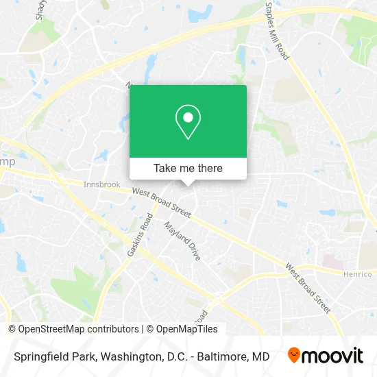 Springfield Park map