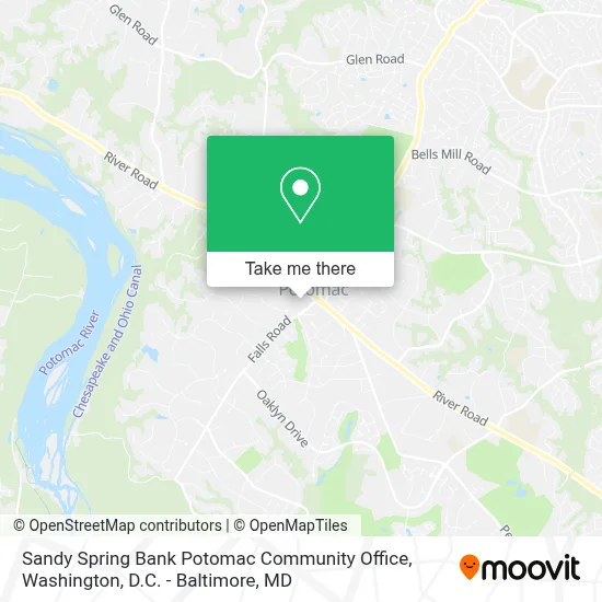 Sandy Spring Bank Potomac Community Office map
