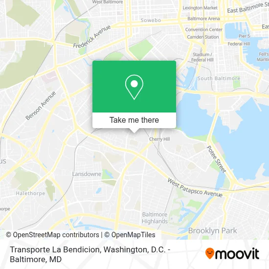 Transporte La Bendicion map
