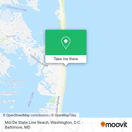 Md/De State Line Beach map