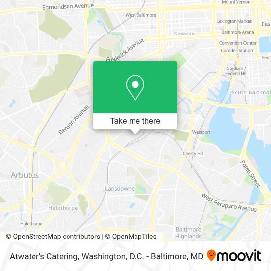 Atwater's Catering map