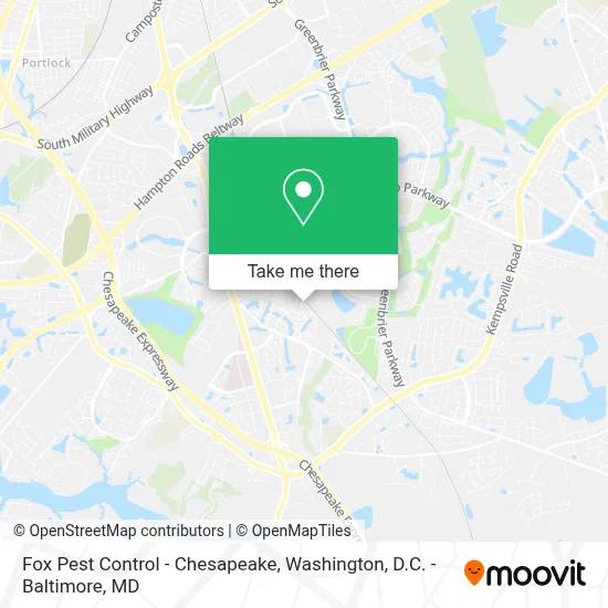 Fox Pest Control - Chesapeake map