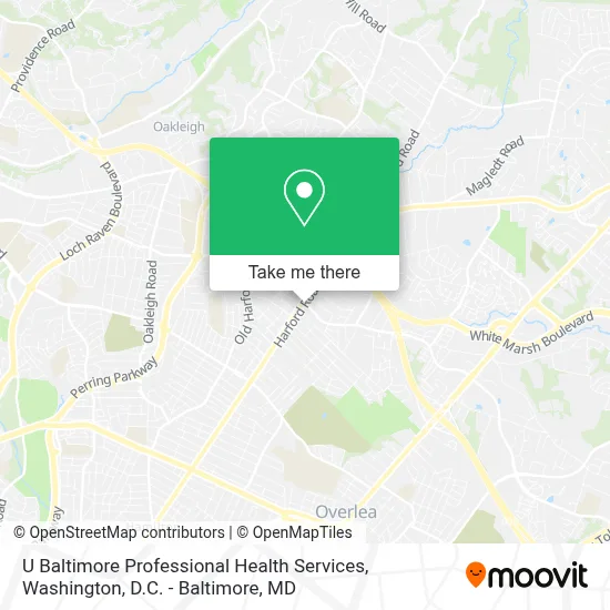 U Baltimore Professional Health Services map