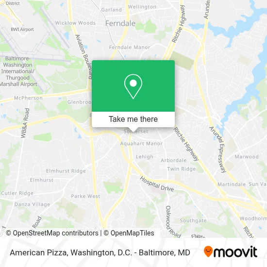 American Pizza map