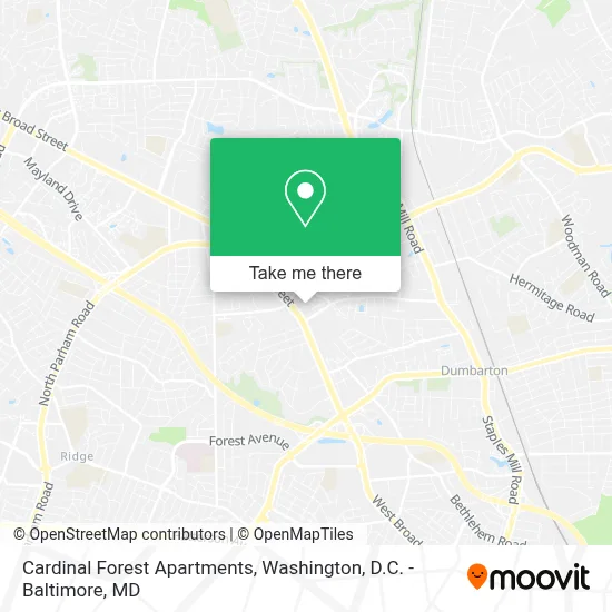 Cardinal Forest Apartments map
