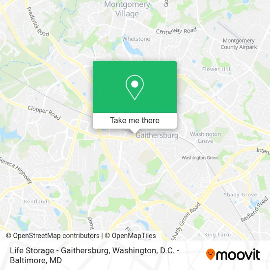Life Storage - Gaithersburg map