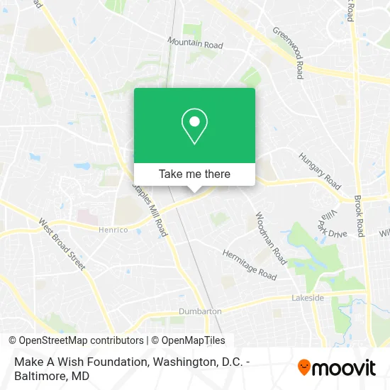 Make A Wish Foundation map