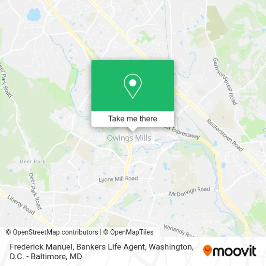 Frederick Manuel, Bankers Life Agent map