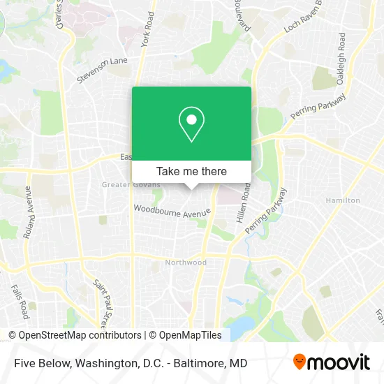 Five Below map