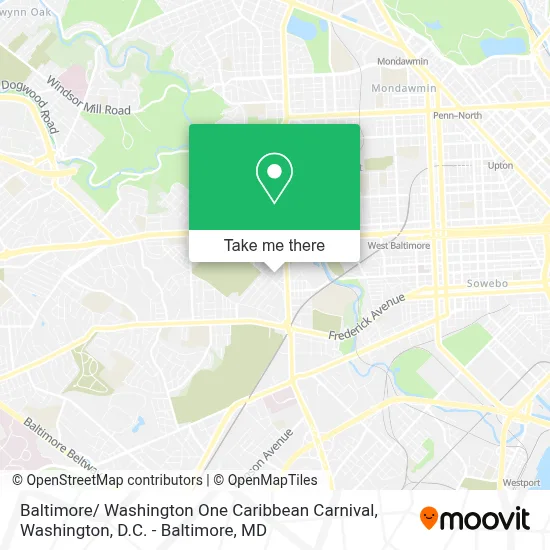 Baltimore/ Washington One Caribbean Carnival map