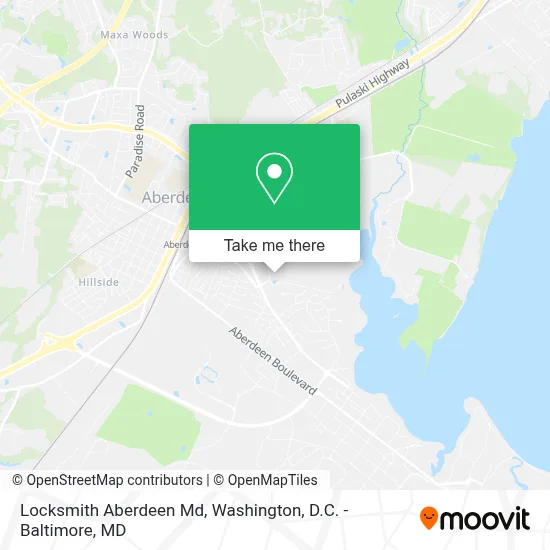 Locksmith Aberdeen Md map