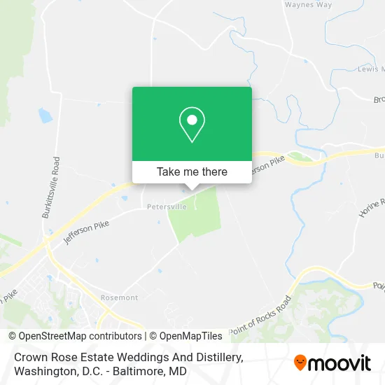 Crown Rose Estate Weddings And Distillery map