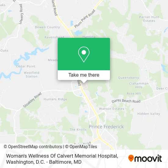 Woman's Wellness Of Calvert Memorial Hospital map