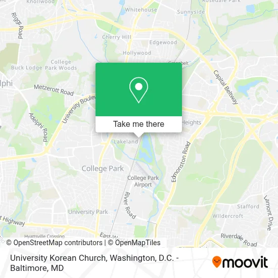 University Korean Church map