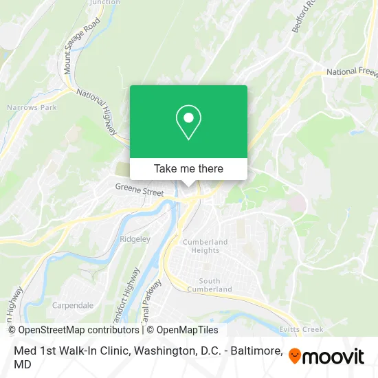 Med 1st Walk-In Clinic map